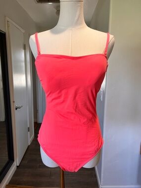 La Blanca Neon Pink Slim Strap One-Piece